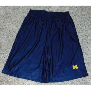 Mens NCAA Michigan Wolverines Shorts Medium Blue Elastic Waist Drawstring